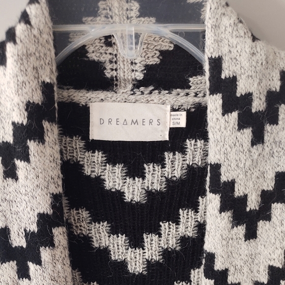 Cozy Southwestern Festival Multi Color Aztec Long Open Cardigan Sweater S-M - Picture 6 of 13